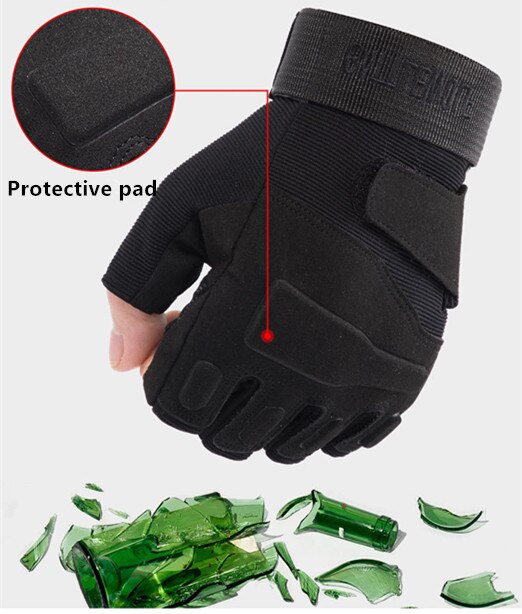 Gants tactiques pour hommes, moto demi-doigt, pilote de soldat spécial, protection des fans de l'armée Black Hawk, haute quantité