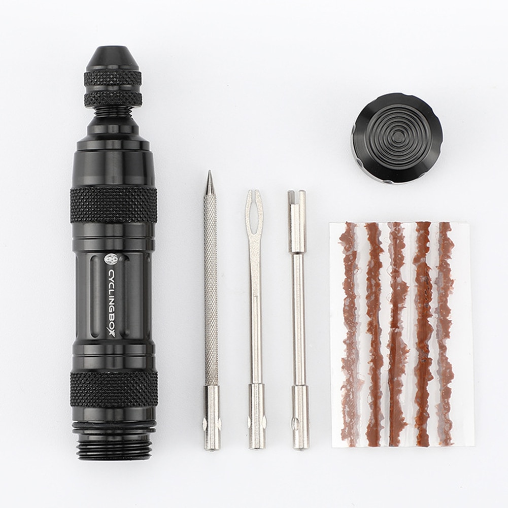 Portable Bicycle Tire Repair Kit Tire Repair Rubber Strip And Bicycle Tire Repair Drill MTB Road Bike Tubeless Repair Tool Resto