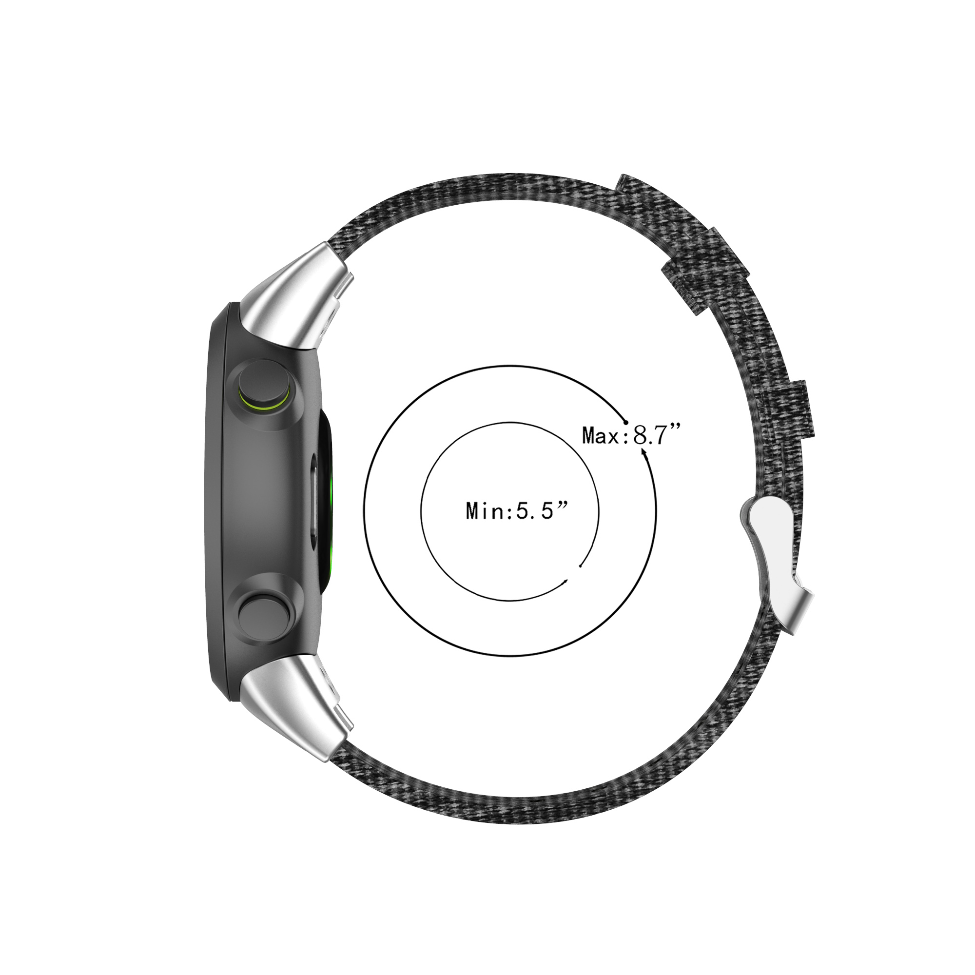 Fifata klockarmband för garmin forerunner 35 / 30 smartarmband för garmin forerunner 30 / 35 ersättningsarmband i canvas för smartklocka