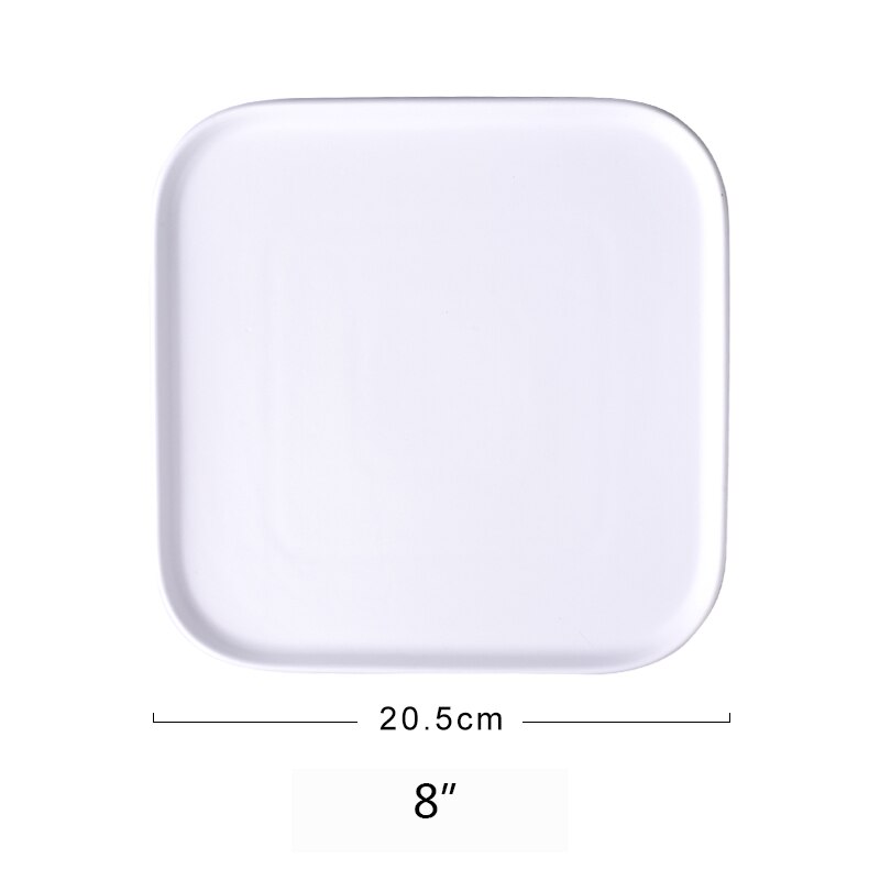 （8 Inch）Ceramic Sushi dish Square Steak Tray Nordic cutlery Baking Tray Plates For Food Fruit Salad Pasta: K