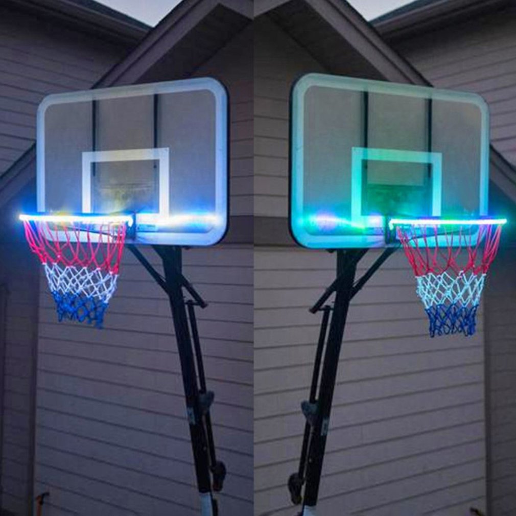 Fantastisk basketball bøyle sensor-aktivert ledet stripe lys 8 blits modus basketball boks ledet fargerike lysbjelke
