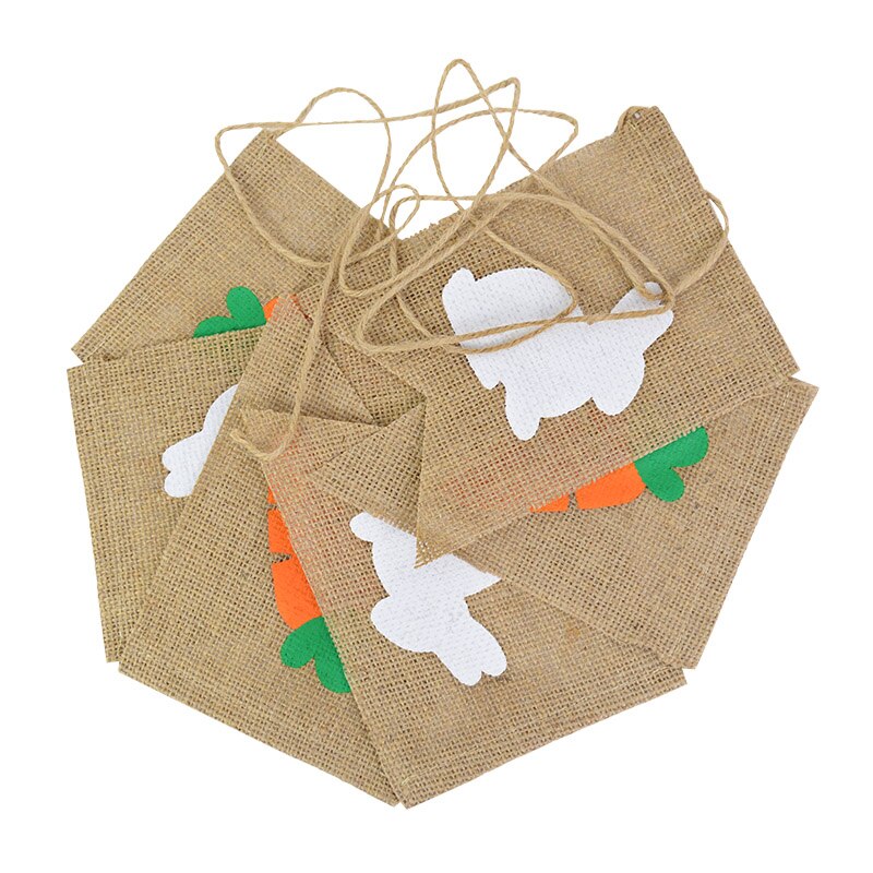 Banderole de lapin en toile de Jute, 2.6M, guirlande de pâques, accessoires de photographie, décoration de fête, bricolage