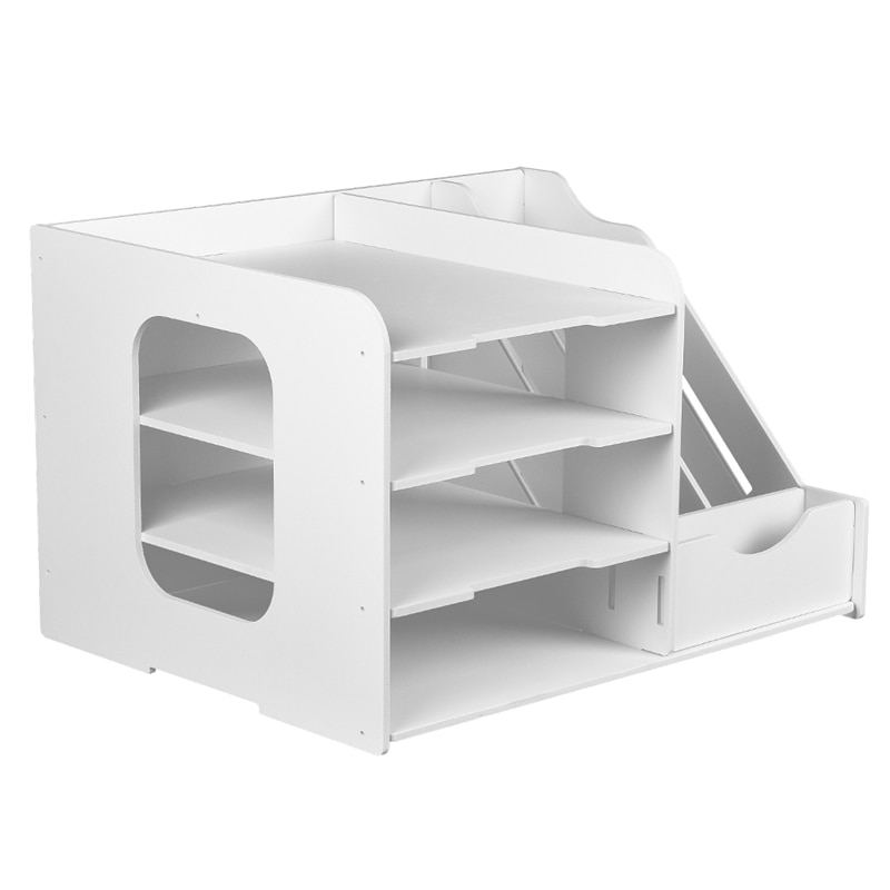 DIY Document Tray Desktop Multifunction Storage Box Pen Pencil File Holder Office Desk Organizer School Supplies