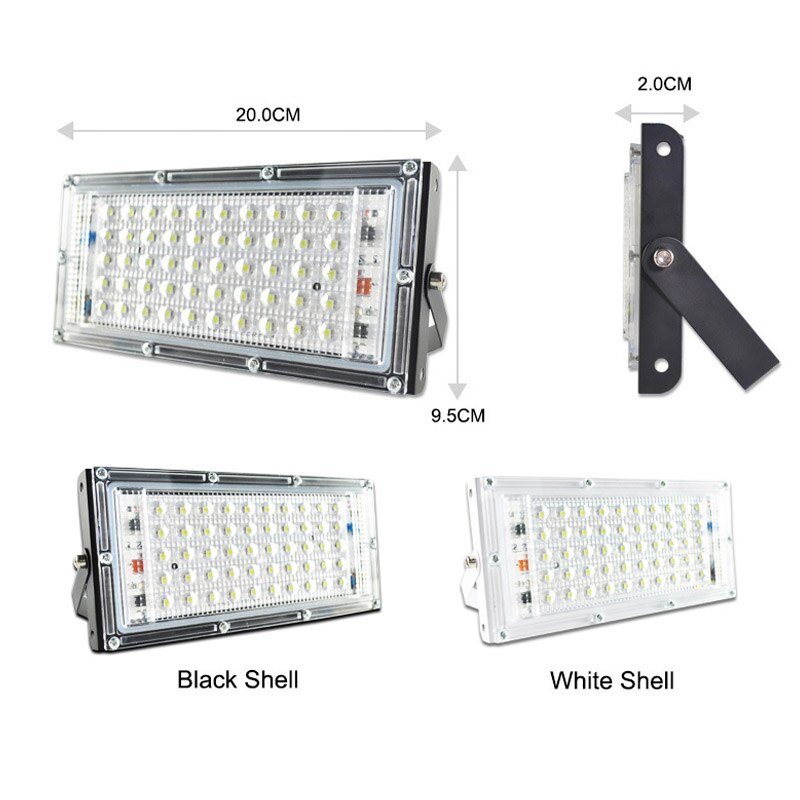 LED Floodlight 50W Flood Light cold warm Red Green Blue AC 220V 2835 SMD chip LED street Lamp waterproof IP65 outdoor Lighting