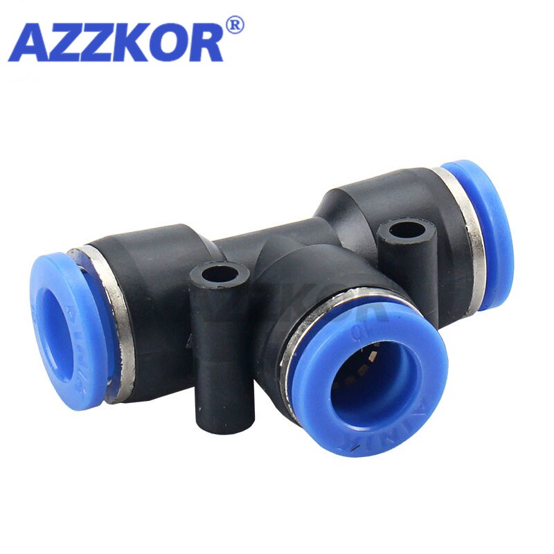 10 Stück Pneumatische T-Verbindungsstücke 16mm Auf 8mm – PE-Schnellkupplung, 15bar, Für PU-Schlauch, NBR-Dichtung
