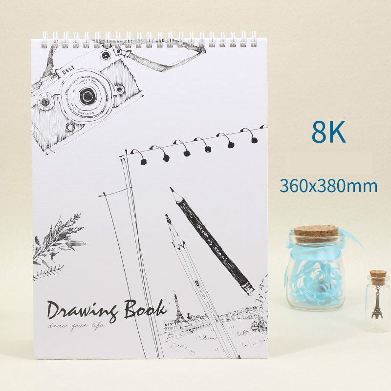 Deli 16k/8k skitsepapir til kunst maleri tegning skitsering kawaii skitsekunstner elev skitsebog 40 ark malerartikler: A2