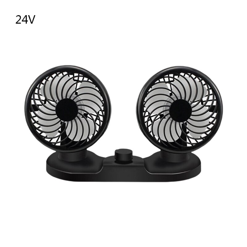 Double-headed Electric Car Fan 12V/24V Auto Powerful Cooling Device Rotatable L69D