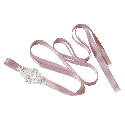 TRiXY S03 Rhinestone Belts Wedding Belt Brides Dresses for Wedding Dress Diamond Belt Skinny Waist Beads Wedding Accessories: antique voilet