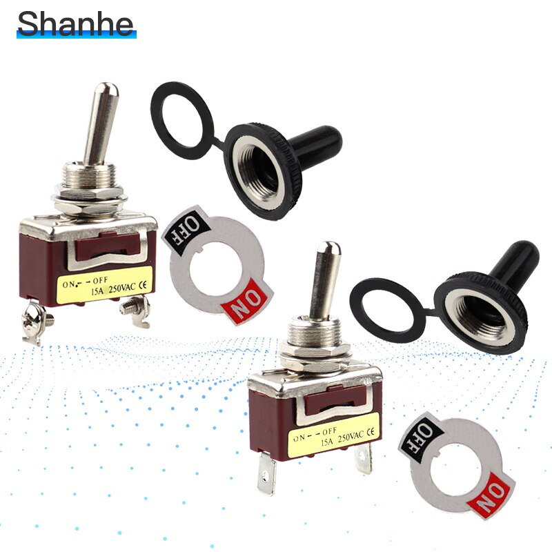 12mm Momentary toggle switch 2PINS single side spring return with waterproof cover
