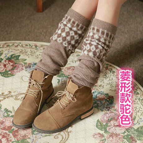 Patrón Arygle, Calentadores De piernas, lana tejida, Calentadores De lana, calcetines De arranque, Calentadores De Pierna para Mujer, Tricot Femme Long 1 par: 3