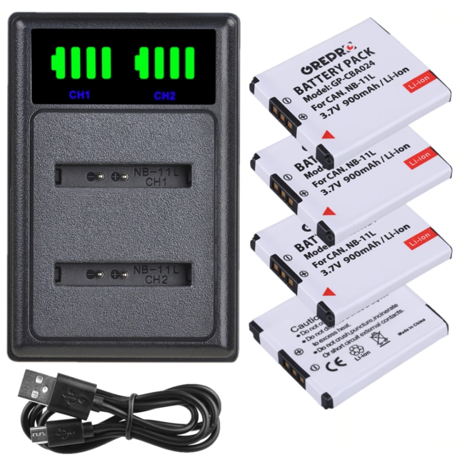 NB 11L Battery Charger with NB11L NB-11L Battery Set for Canon Powershot SX410 is, SX420 is, Lxus 182, IXUS 240 HS, A2300 is: 4B with Charger