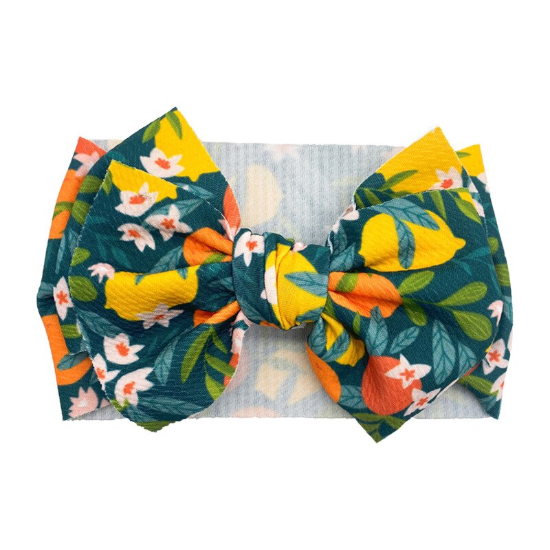 Lenço de cabeça estampado para crianças, europa e américa, acessórios para cabelo, arco grande, macio, elástico, acessórios para bebês: 21