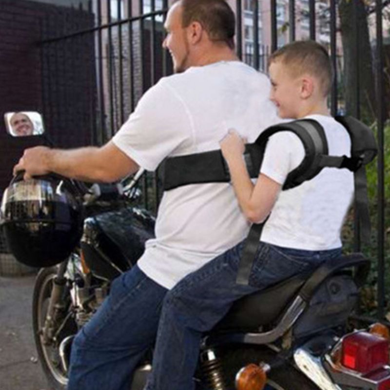 Barn motorcykel sikkerhedssele børn justerbar cykel foran bagsædestrop sele