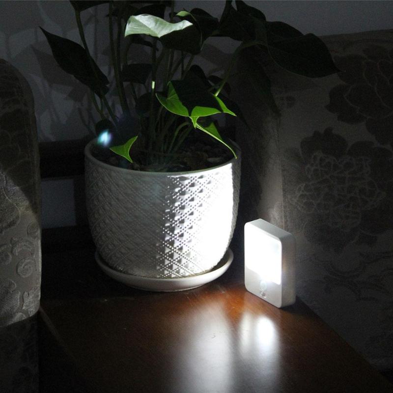 Ronde LED Night Lamp Plastic Lijm Menselijk Lichaam Inductie Sensor Babykamer Slaapkamer Home Gang Nood Wit Licht