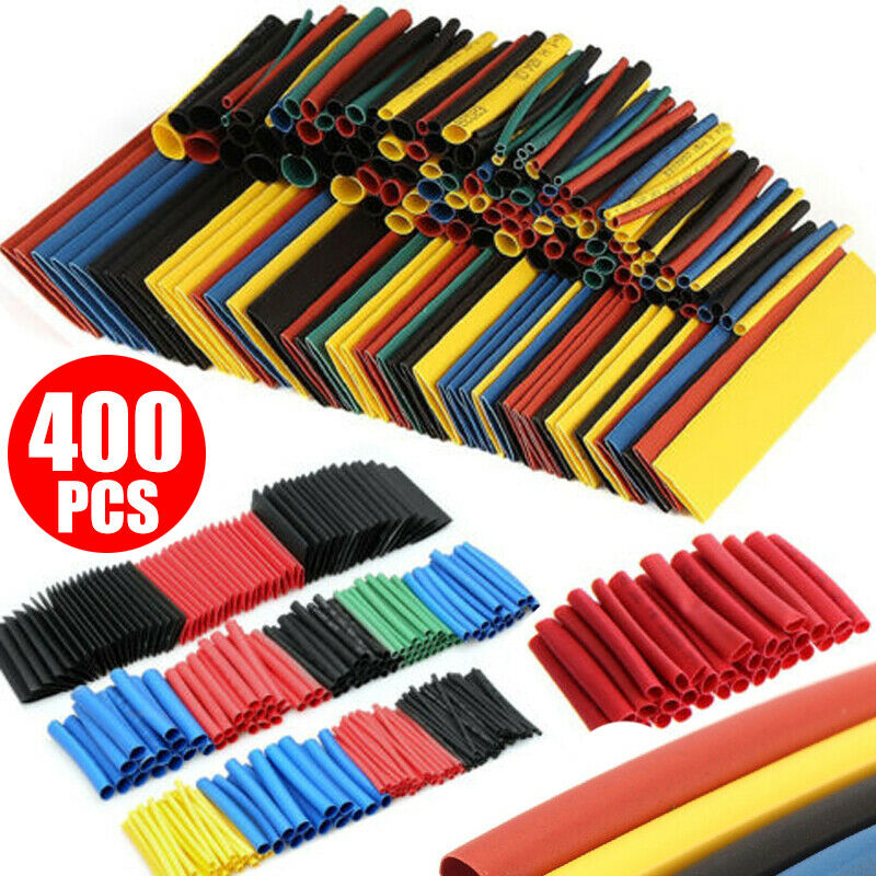 400 Uds aislamiento de tubos termorretráctiles tubo retráctil 2:1 Kit de fundas de Cable hecho de accesorios de coche de poliolefina de