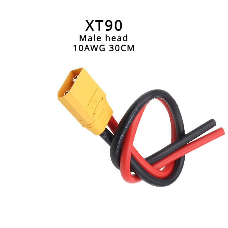 1/5 stk./parti 10/20/30cm uav ledningsnettilbehør,  xt90 han- og hunstik med 10 awg silikone fleksibelt ledningsstik: Elfenben / Under 5 stk