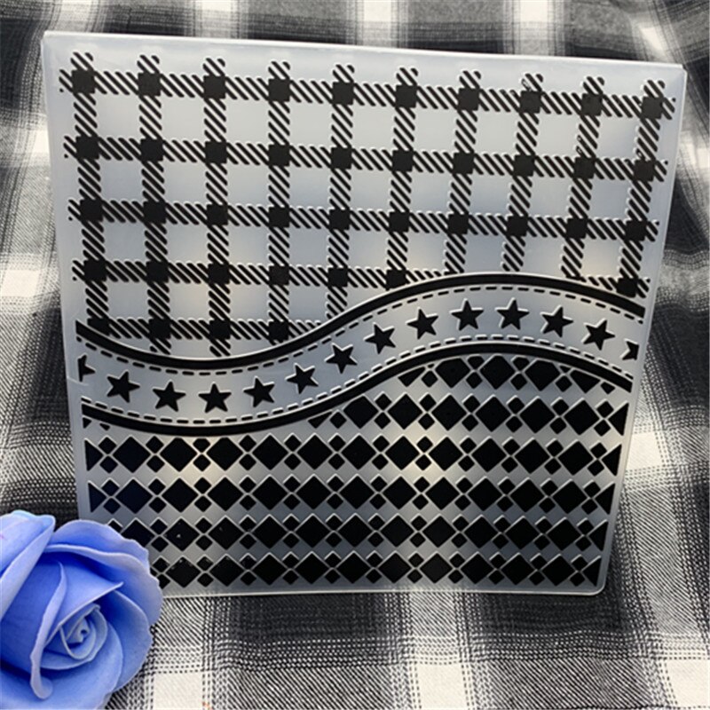 Geometrisch figuur vijfpuntige ster transparante plastic vouw reliëfplaat map diy werken achtergrond reliëfmal