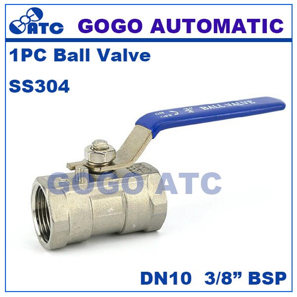 GOGO 1PC Ball valve Stainless steel SS304 201 SS316 Small Ball Valve DN10 Female thread 3/8" BSP 2 way valve