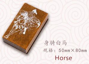 Stijl decoratie stempel houten rubber stempels voor scrapbooking briefpapier diy knutselen standaard stempel vintage karper kraan chinees: Paard
