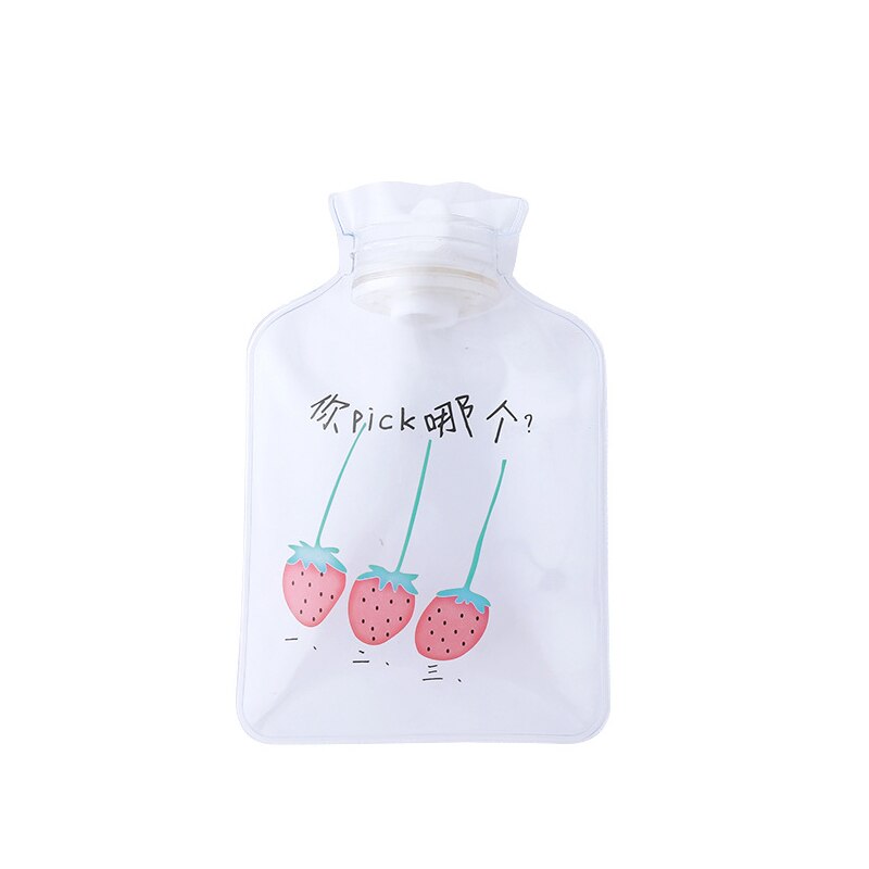 Cartoon Fruit Water Fles Pe Ice Pack Transparante Geïsoleerde Koelere Zakken Student Draagbare Mini Water Verwarming Hand Schat: Clear