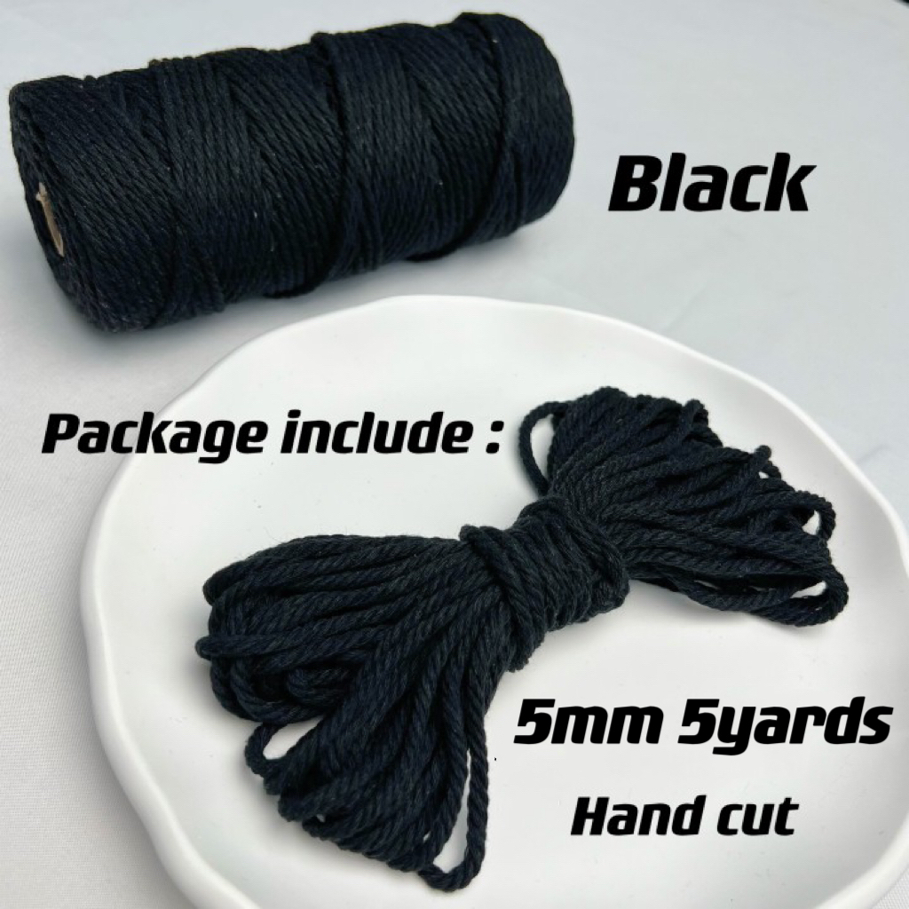 5mm Katoen Macrame Koord Gekleurde Touw Draad Macrame Materialen DIY Ambachten Gehaakte String voor Kerst Bruiloft Woondecoratie