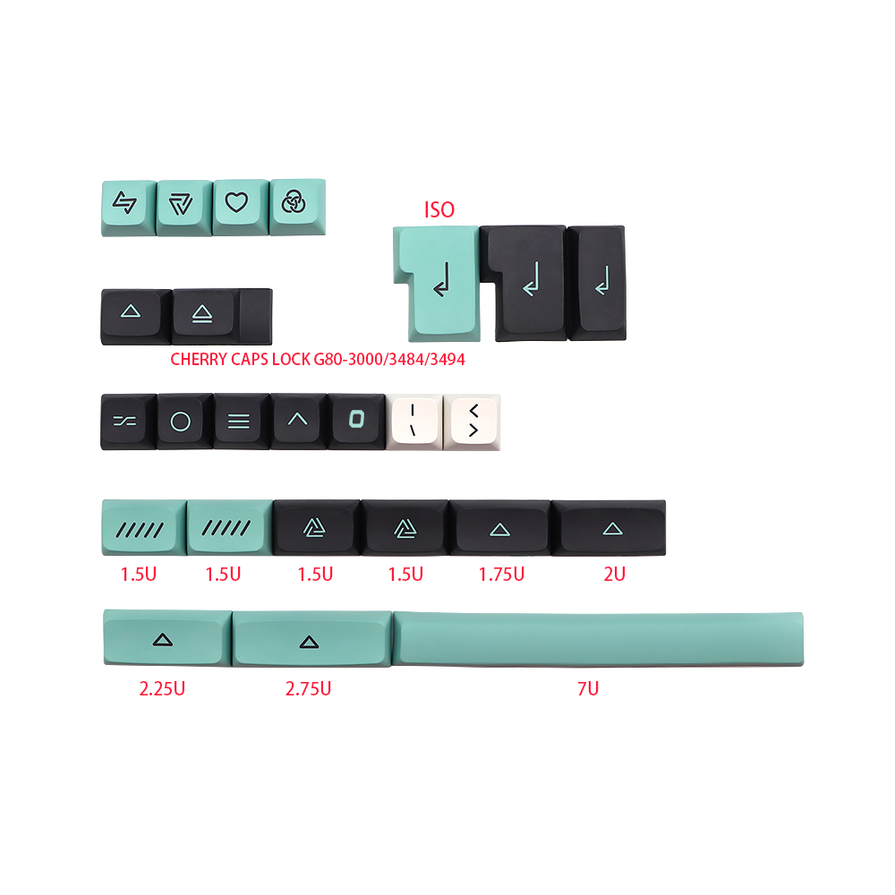 Geoma Keycap pbt XDA japonés coreano DE FR ES AZERTY Key Cap para dz60/RK61/gk64/68/84/980 teclado gmk Keycaps Alice Space bar