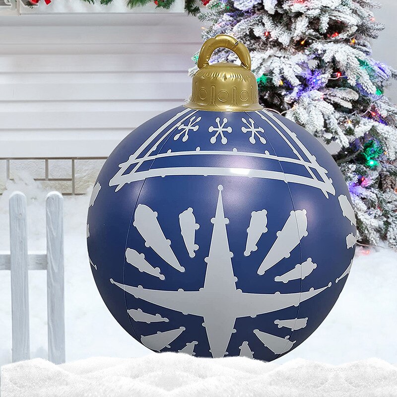 Grootste Verkoop 16 Stijl 60Cm Giant Kerst Pvc Opblaasbare Versierd Bal Gemaakt Pvc Kerstboom Outdoor Decoratie Speelgoed Bal: F