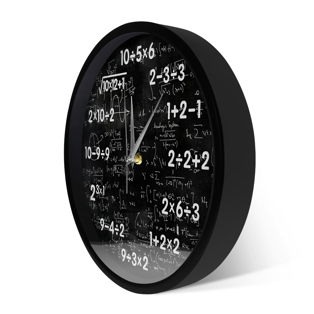 Math Class Black Chalkboard Silent Wall Clock Mathematics Classroom Wall Sign Math Equations Wall Watch Math Nerd Teacher