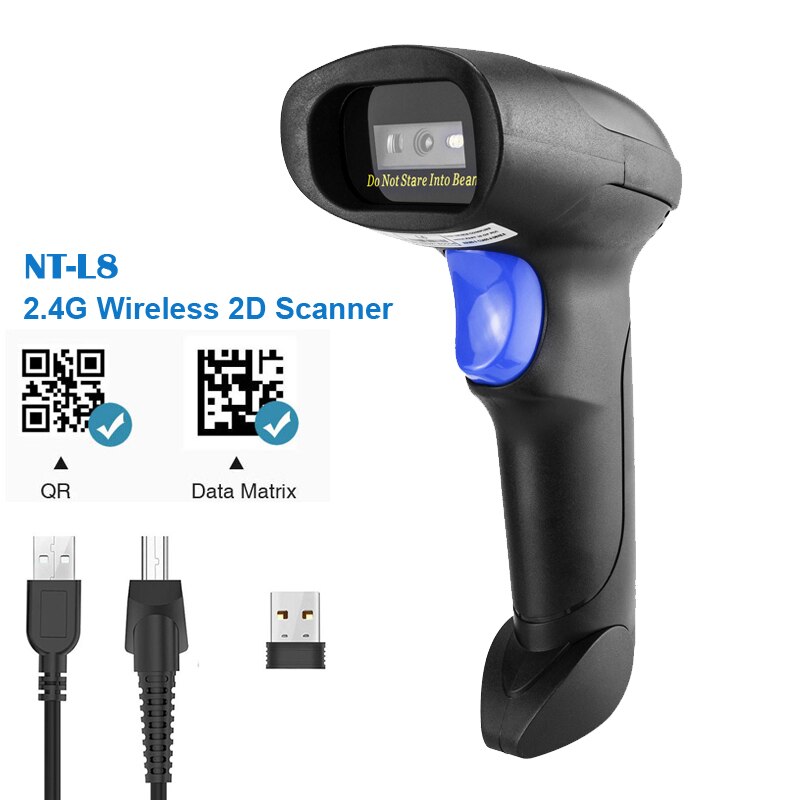 L8BL Bluetooth 1D 2D Barcode Scanner En L8 Qr PDF417 2.4G Draadloze Bedrade Handheld Barcode Reader Usb Ondersteuning Mobiele telefoon Ipad: L8 2.4G 2D QR