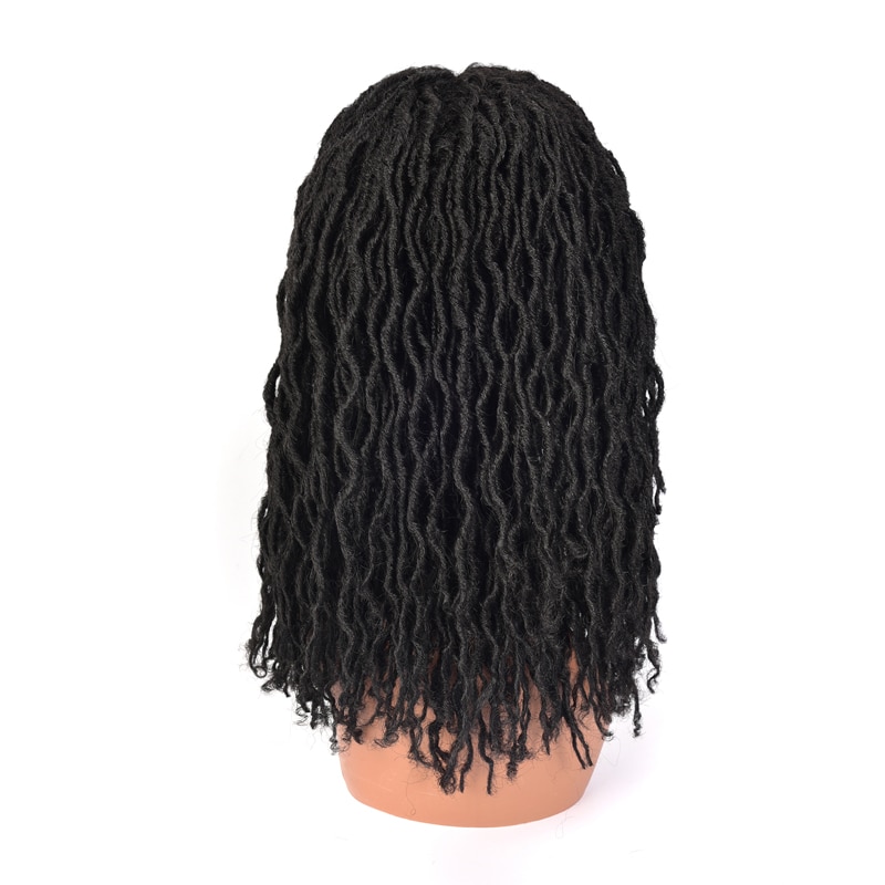 Synthetic Dreadlocs Wig For Black Women 12 Inch Goddess Faux Locs Wig Heat Resistant Fiber Crochet Braids Hair Wig
