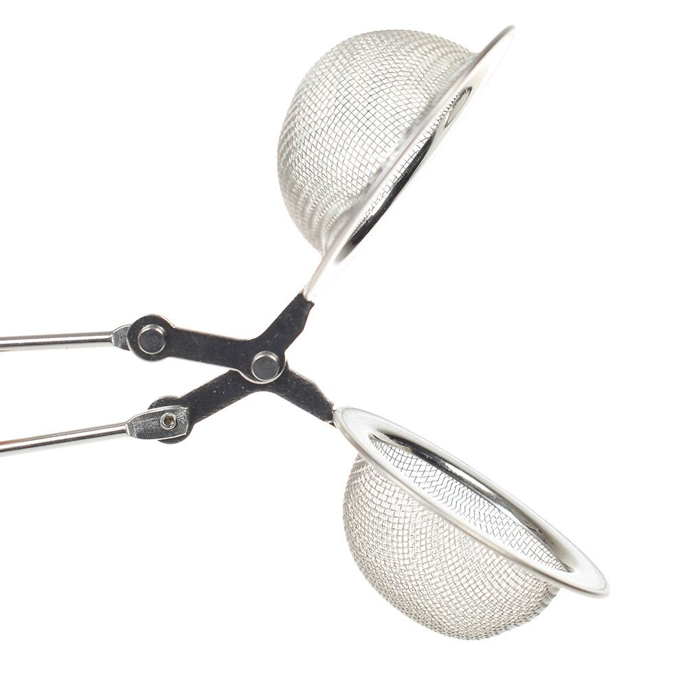 1 stk rustfritt stål te infuser sil filter mesh skje bærbar til matte teskje klem sil metall sil: Sølv