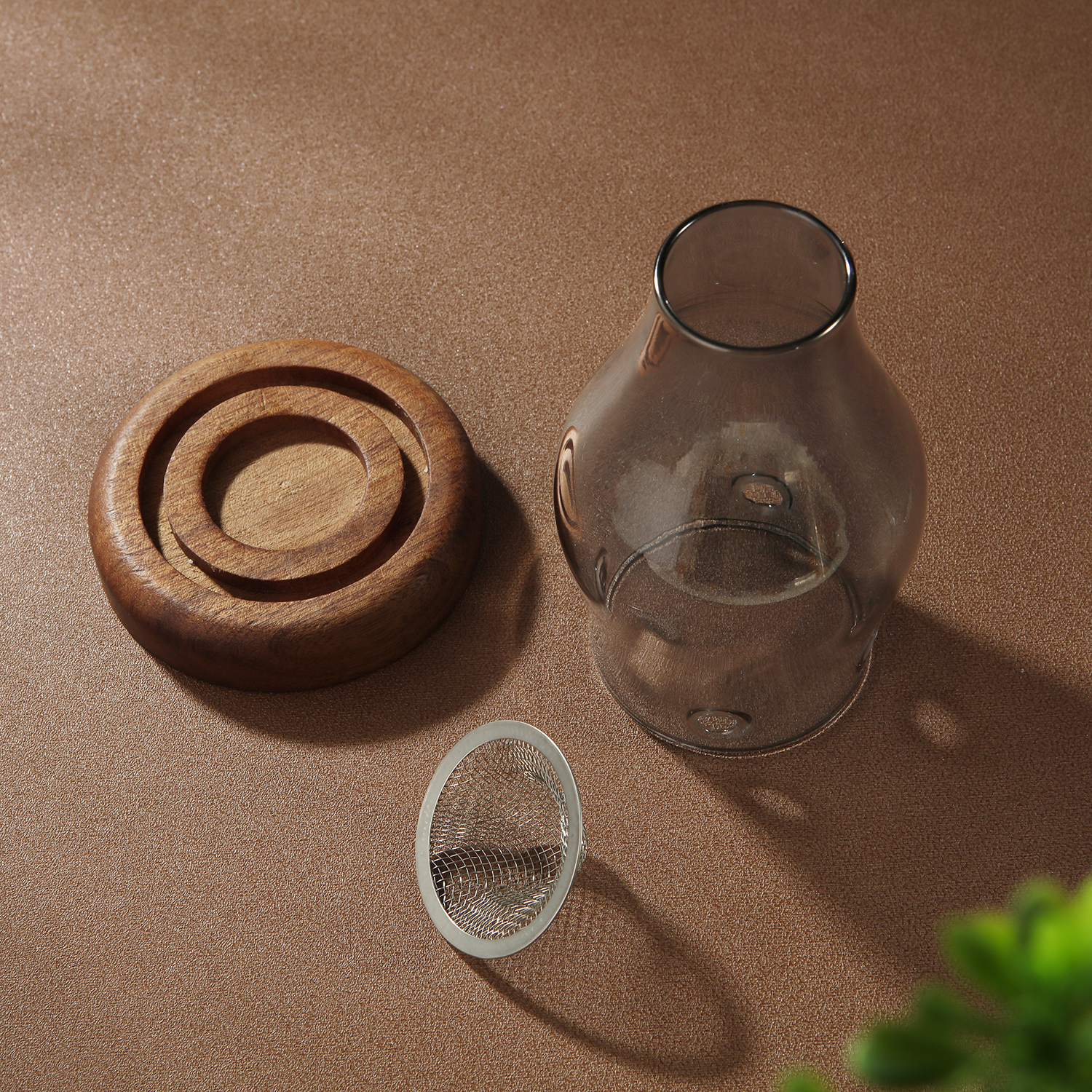 Kerzenhalter aus Glas, Aromatherapie-Heizhalter mit Holzsockel, Aromatherapie-Räuchergefäß für Yoga, SPA, Aromatherapie: WEISS