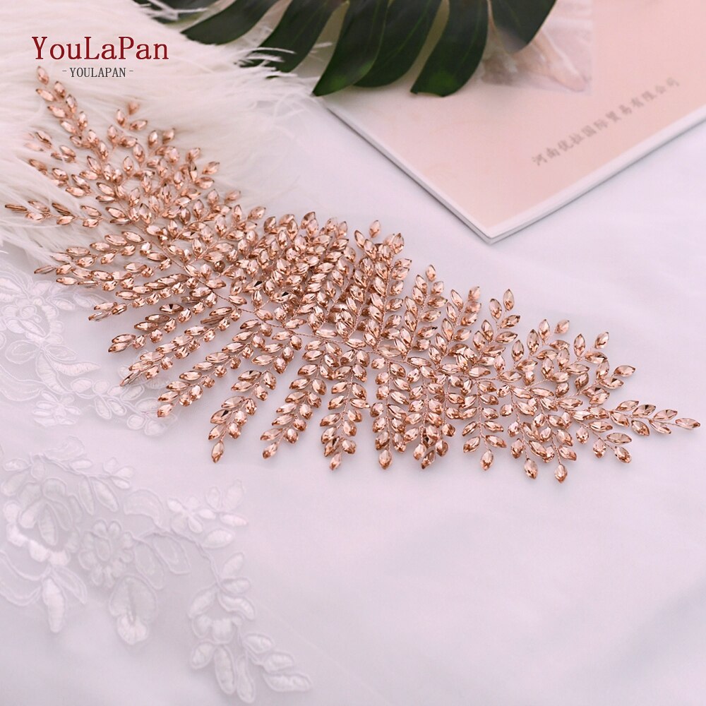 YouLaPan rose cristal bijoux ceinture pour robe formelle rouge brillant ceinture pour femmes ceinture de bal pour robe strass femmes ceinture SH238-P