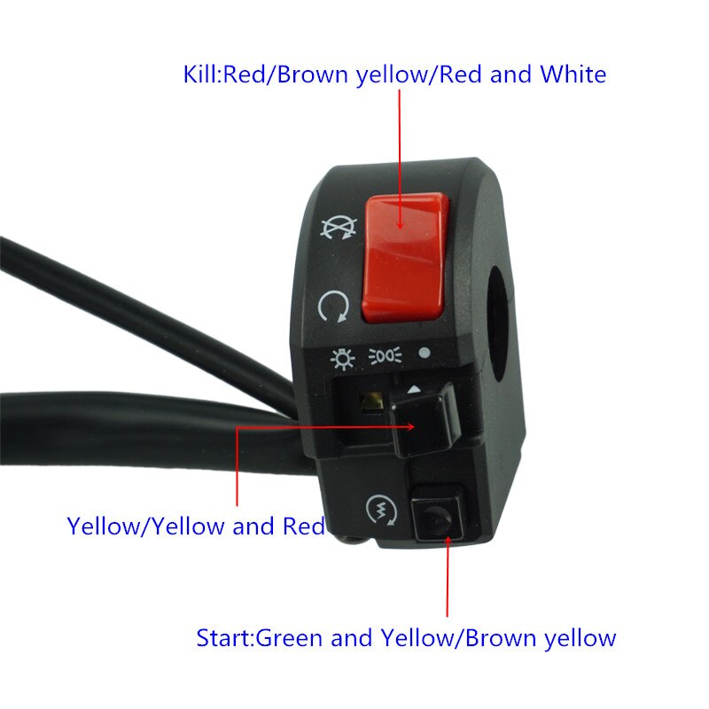 7/8 " 22mm motorcykel switch mount forlygte advarselslys blinklys horn start kill switch motorcykel styr switch dele