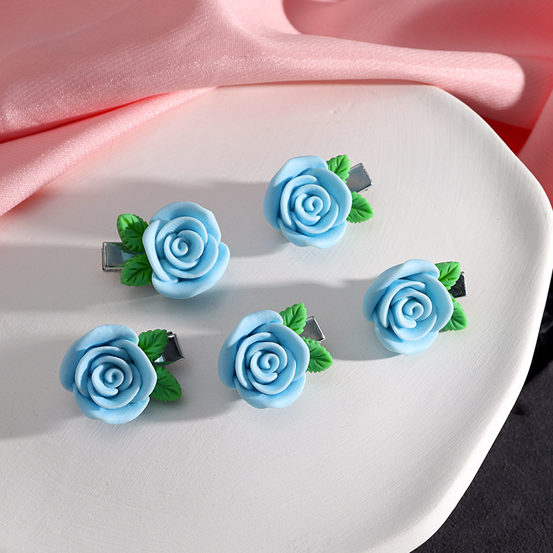 Épingle à cheveux rose douce pour fille, série mignonne, nœud, pêche, camélia, cœur, bord, accessoires pour cheveux, coiffure: green