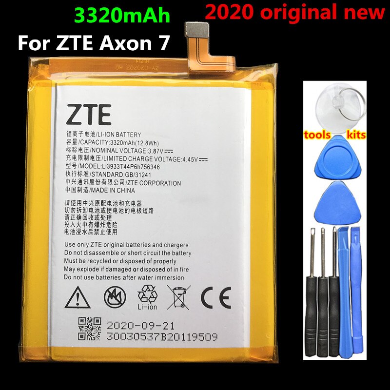 Li3933T44P8H756346 Li3931T44P8H756346 Batterij Voor Zte Axon 7 5.5Inch A2017 Batterij 3320Mah: battery with tools