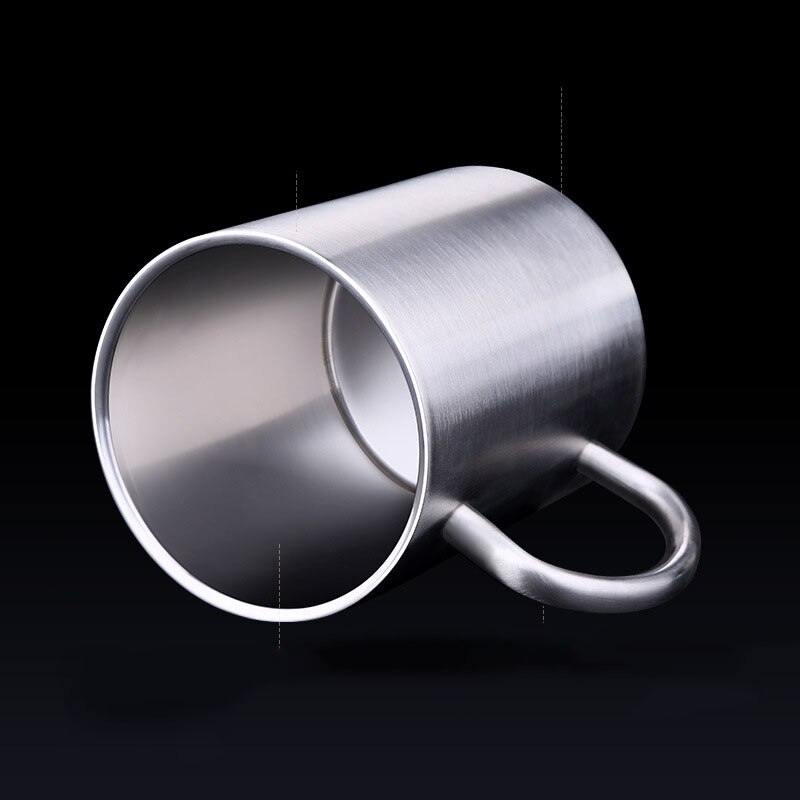 304 Rvs Cup Met Deksel Kinderen Rvs Water Fles Met Handvat Mondwater Cup Student Mok Anti-fall Mokken