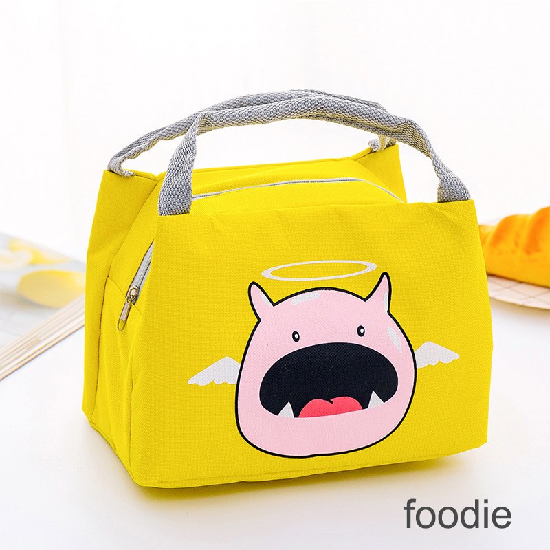 Fiambrera con dibujos de animales para mujer y niño, bolsa térmica para alimentos, fiambrera con aislamiento, 21x17x15cm: foodie