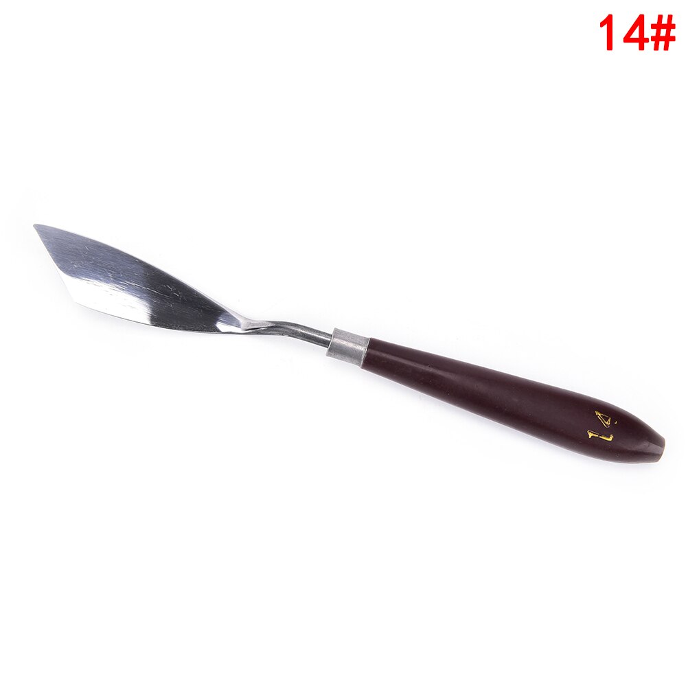 1 pièces inox peintures Palette grattoir spatule couteaux pour artiste huile Gouache peinture couteau lame outils: 14
