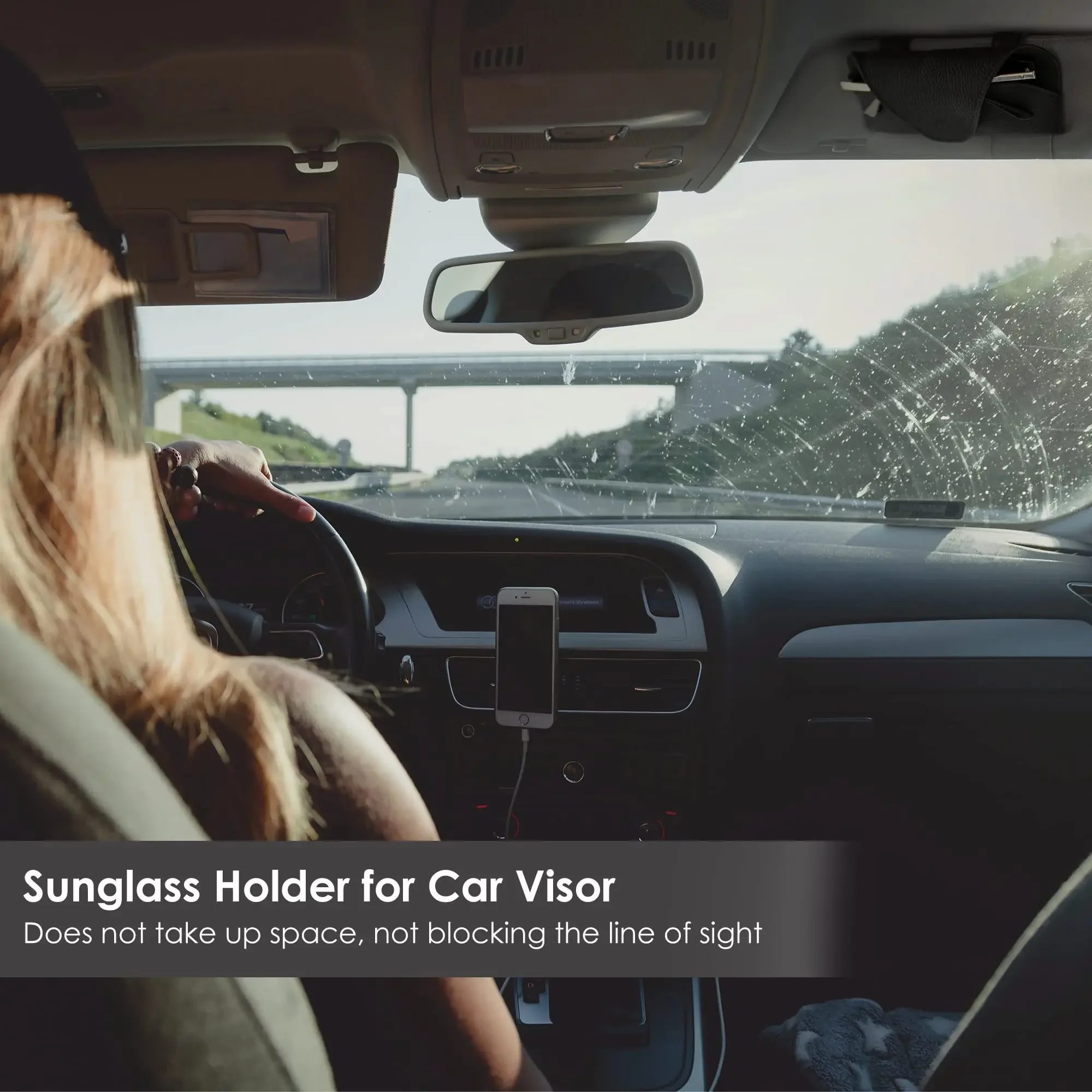 Zonnebrilhouder voor autovizier, lederen autobrilhouder clip, vizieraccessoires brillenhouder
