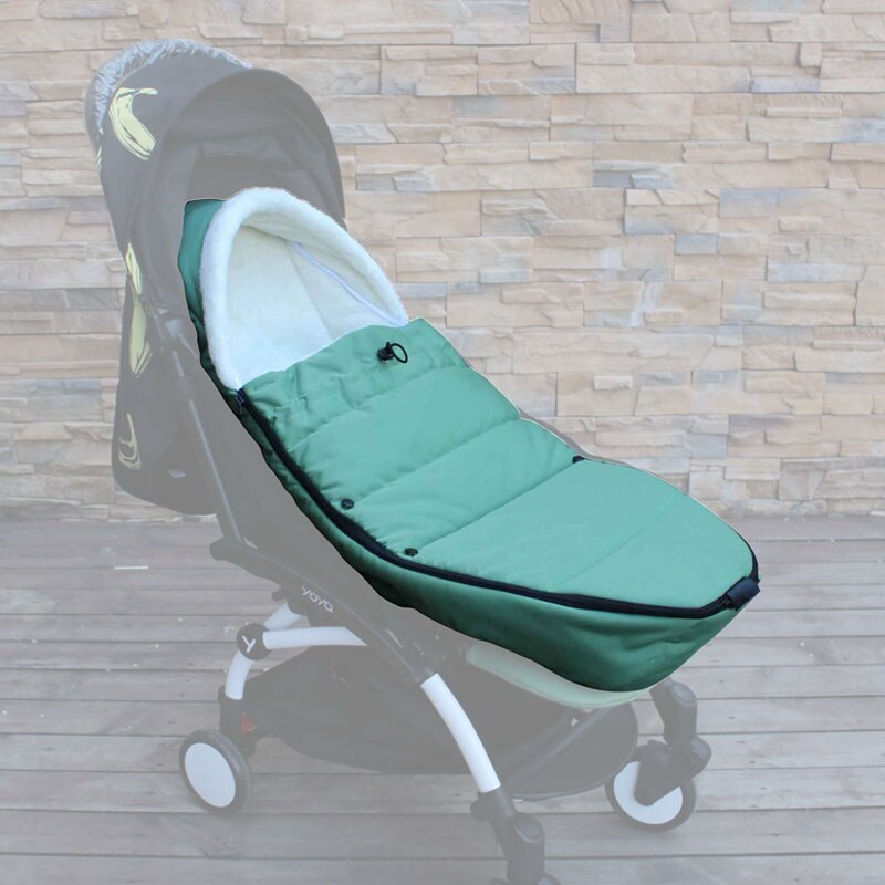 Universele Voet Mof Gezellig Tenen Schort Liner Buggy Kinderwagen Wandelwagen Paraplu Cover Winddicht Warme Gewatteerde Katoenen Pad Voor Yoyo yoya: Upgrade green