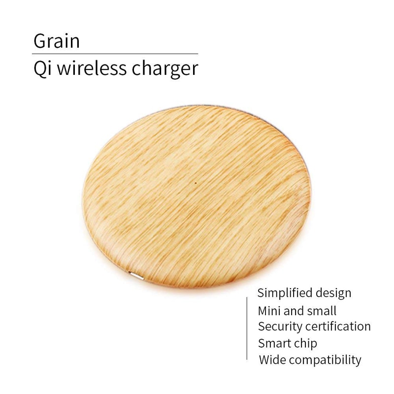 Portable Qi Wireless Charger Charging Slim Wood for Apple IPhone 8 Plus X 11 MAX Wireless Charger for Samsung S10 S9 Huawei