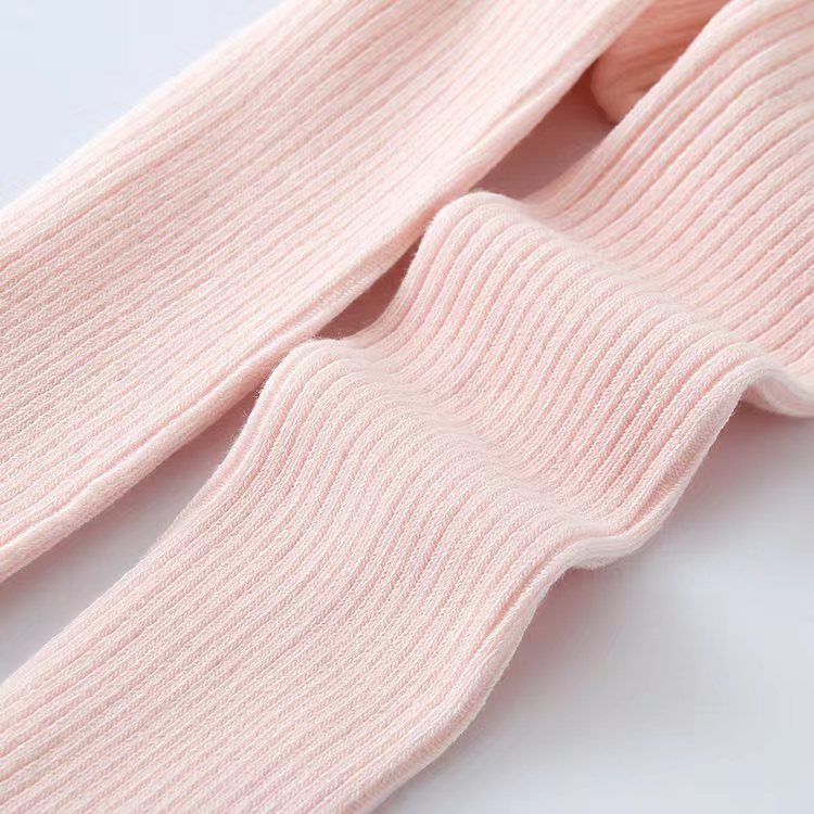 4 Kleuren Baby Meisjes Panty Panty Strik Geribbelde Hoge Taille Leggings Broek Broek 6-24 Maanden