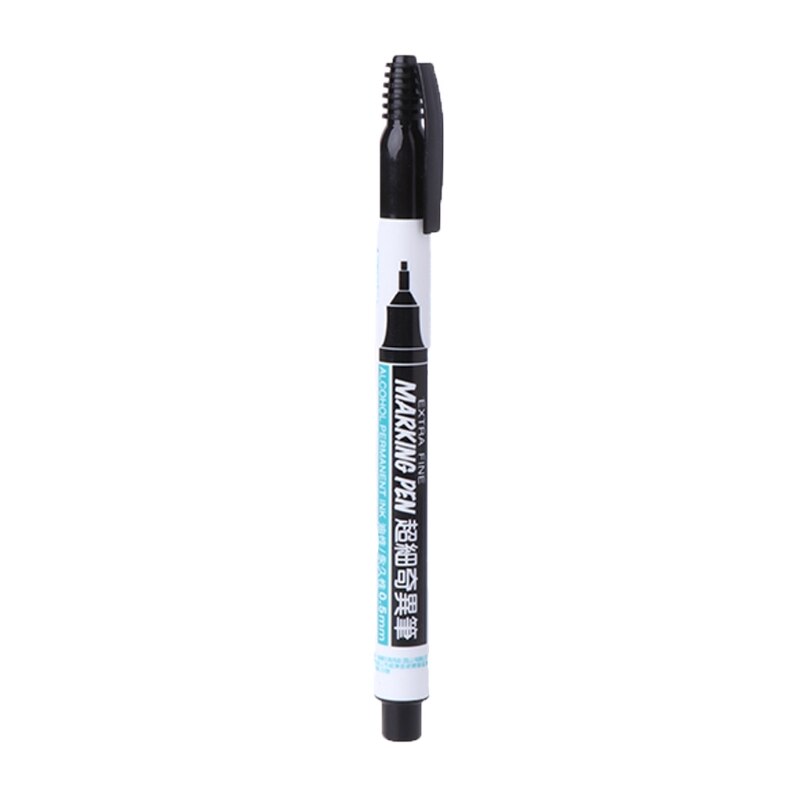 0.5 mm Marker Pen Extra Fine Alcohol Base Ink Permanent Mark Painting Students R66C: BK
