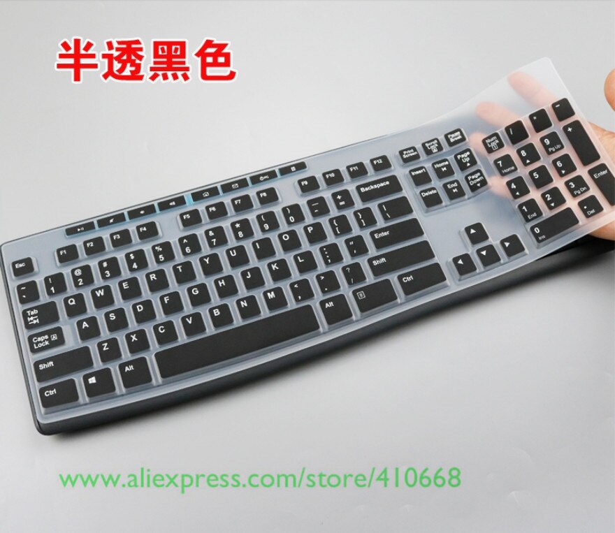 For Logitech Mk200 Mk260 Mk270 Mk275 K200 K260 K270 K275 Silicone Dustproof Mechanical Desktop PC Keyboard Cover Protector Film: Black