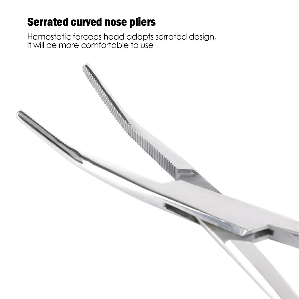 Roestvrij staal gebogen punt en rechte punt pincet Vergrendelingsklemmen Hemostatische arteriële pincet Klem Vishaaktang