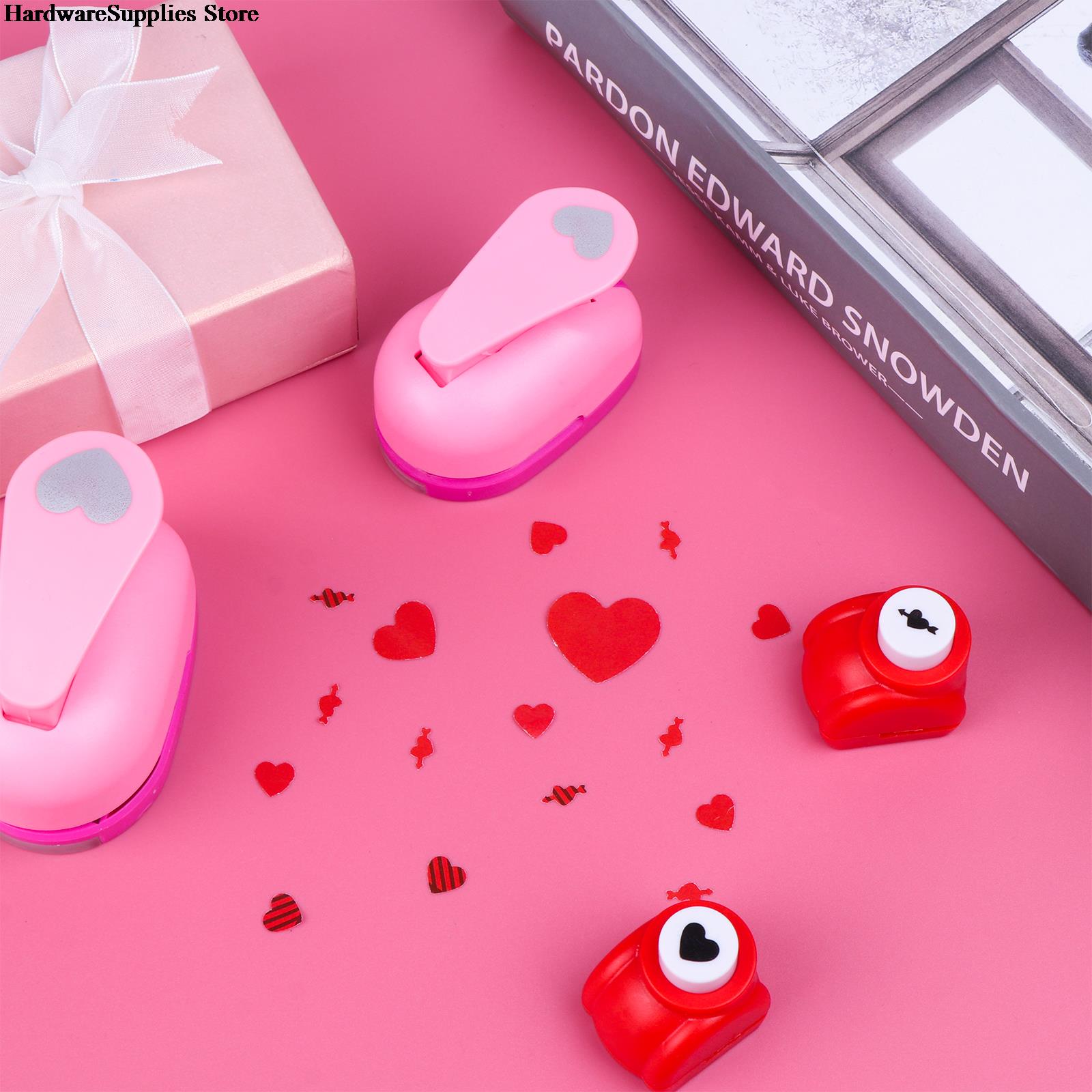 4pcs Heart Shape Paper Punch Craft Paper Hole Punch 0.9 Inch 0.6 Inch Scrapbooking Border Punchers Embossing