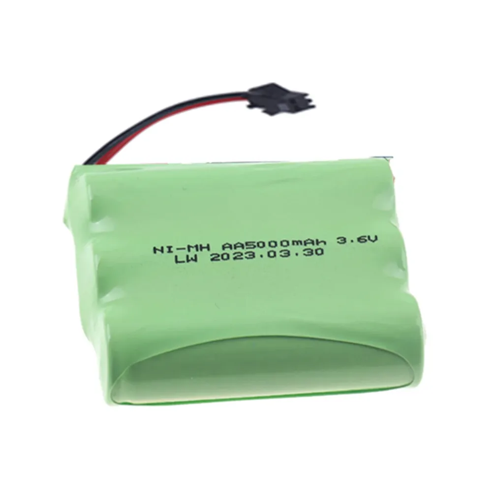 3.6v/4.8v/6v/7.2v/9.6v 5000mah ni-mh aa bateria recarregável para brinquedos rc carros tanques robôs armas barcos brinquedos acessórios: CINZA