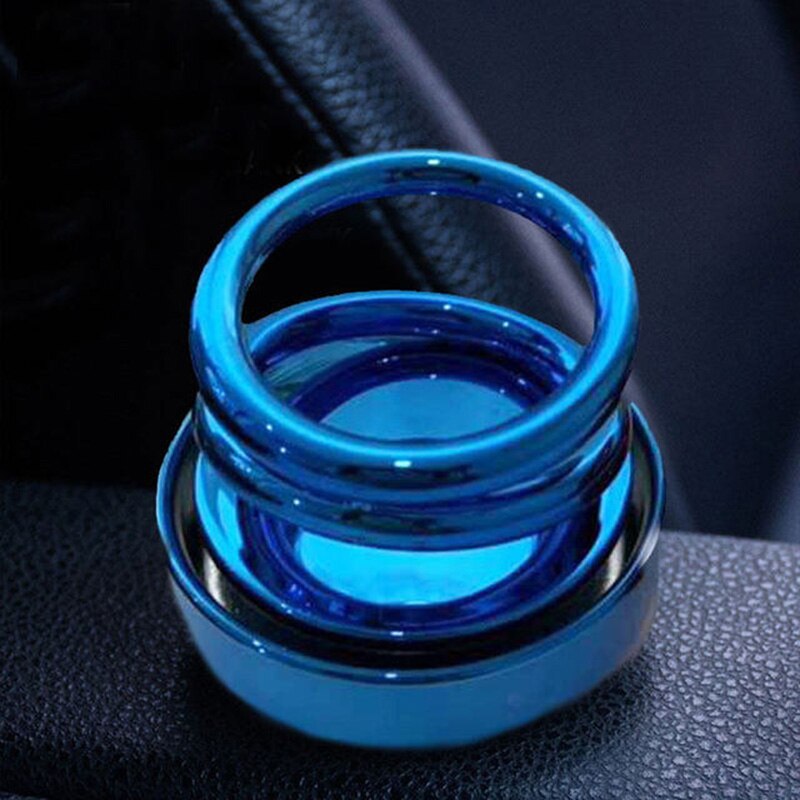 Solar Energy Car Double Loop Rotary Suspension Dashboard Perfume Seat Air Freshener Auto Aromatherapy Diffuser Interior Decor: Blue