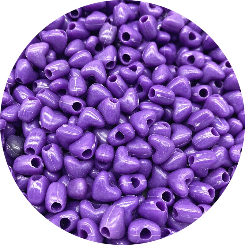 50 stk 10mm store hul akrylperler hjerteformede perler med mellemrum til smykkefremstilling gør-det-selv charms armbånd halskæde tilbehør: 04